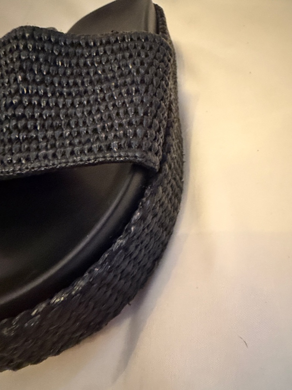 Black Woven Platform Slide Sandals - Women's - Picture 6 of 6